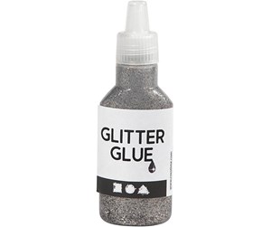 Hobbyartikler - Creativ Company Glitter glue Silver 25ml - 318310