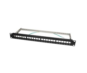 Tilbehør - LogiLink 19" Patch panel for 24 keystone jacks 1U unloaded black - NK4042