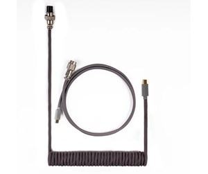 Tastatur - Keychron Coiled Aviator USB-C Cable Straight - Grey - Upgrade Accessories - Grå - Cab-G