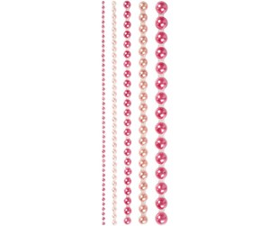 Kreative leker - Creativ Company Half Adhesive Pearls Pink 2-8mm 140pcs. - 28320