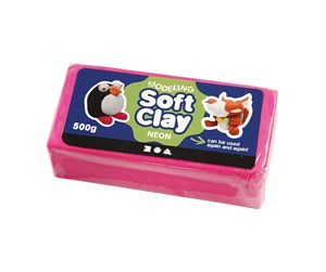 Hobbyartikler - Creativ Company Soft Clay - Neon Pink 500gr. - 78687