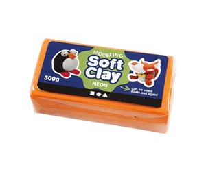 Hobbyartikler - Creativ Company Soft Clay - Neon Orange 500gr. - 78689