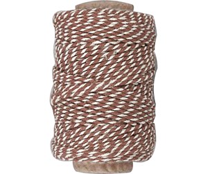 Garn & Tilbehør - Creativ Company Cotton cord Brown/White 50m - 50347