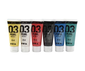 Kreative leker - Creativ Company A-Color - Acrylic Paint - Metallic - 6 x 20 ml - 32203