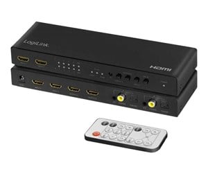 Videosplitter - LogiLink HDMI switch 4x2-Port matrix 4K/60 Hz HDR ARC extract scaler RC - HD0049