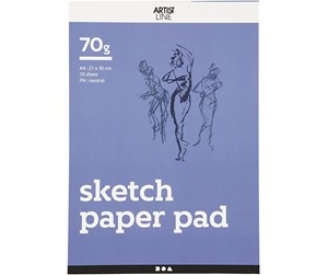 Hobbyartikler - Creativ Company Sketchpad White A4 70gr 70 Sheets - 22101