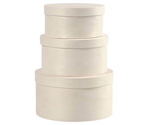 Arts & Crafts - Tilbehør - Creativ Company Round Veneer Box 3pcs. - 575180