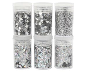 Hobbyartikler - Creativ Company Glitter and Sequins Silver 6x5gr - 28467