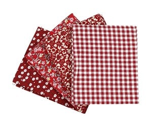 Arts & Crafts - Tilbehør - Creativ Company Patchwork Fabric Red 45x55cm 4pcs. - 441833