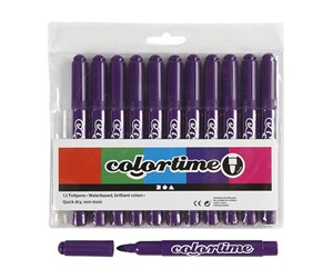 Hobbyartikler - Creativ Company Purple Jumbo pens 12pcs. - 37332