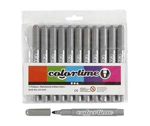 Hobbyartikler - Creativ Company Gray Jumbo pens 12pcs. - 37361