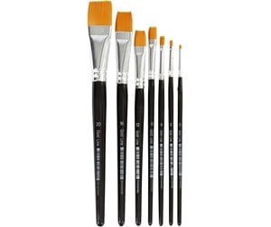 Hobbyartikler - Creativ Company Gold Line Brushes - 7 mixed - 10247