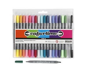 Hobbyartikler - Creativ Company Double-sided pens - Extra colors 20pcs. - 37992