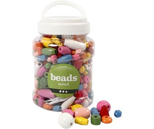 Kreative leker - Creativ Company Wooden Beads Color 175gr. - 684760