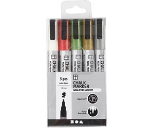 Skrive- & Tegneverktøy - Creativ Company Chalk Markers Metallic Colors 5pcs - 37387