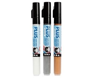 Hobbyartikler - Creativ Company Plus Color Paints - Gold Silver Off-white - 39892