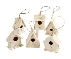 Oppheng & Kroker - Creativ Company Birdhouse Wood 7cm 6pcs. - 575770