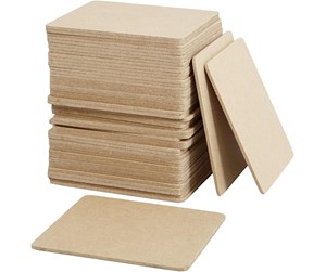 Arts & Crafts - Tilbehør - Creativ Company Coasters MDF 10x10cm 50pcs. - 55761