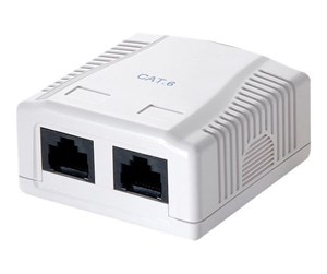 Tilbehør - LogiLink Cat.6 surface mounted box 2 x RJ45 UTP white - NP0072