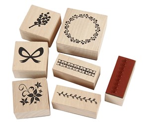 Arts & Crafts - Tilbehør - Creativ Company Wooden Stamp Set Nature 7pcs. - 27572