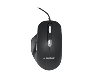 Mus - Gembird - mouse - USB 2.0 - black - Mus - Optisk - 6 - Svart - MUS-6B-02