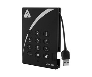 Hard drive - External - Apricorn Aegis Padlock 3.0 - Ekstern Harddisk - 1TB - A25-3PL256-1000