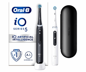 Elektrisk tannbørste - Oral-B Elektrisk tannbørste iO5, Duo svart og hvit - 4210201414841