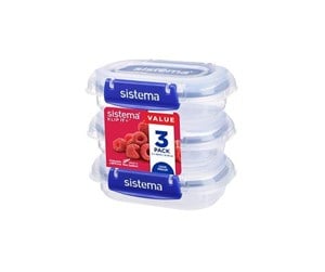 Kjøkkentilbehør - Sistema Rectangle Klip It Plus 3Pack 180ml - 881523