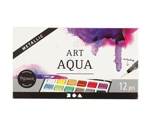 Hobbyartikler - Creativ Company Art Aqua Watercolor Paint Metallic 12 Colors - 34246