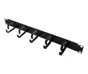 Tilbehør - LogiLink 19" cable management bar 1U with 5 fixed metal brackets black - OR101B