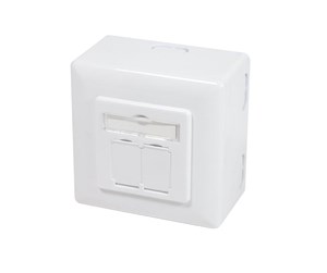 Tilbehør - LogiLink Cat.6A wall outlet 2 x RJ45 shielded with backbox signal white - NP0126