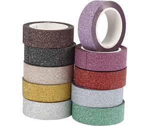 Arts & Crafts - Tilbehør - Creativ Company Glitter Tape Color.10pcs. - 25224