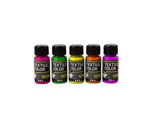 Arts & Crafts - Tilbehør - Creativ Company Neon Textile paint - Assorted colors 5x50ml - 342280