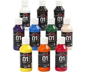 Hobbyartikler - Creativ Company A-Color - Acrylic Paint  - Glossy - 10 x 100 ml - 32001