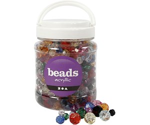 Kreative leker - Creativ Company Faceted Beads Mix in Storage Bucket - 61878