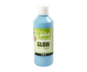 Hobbyartikler - Creativ Company Glow in the dark paint - Light blue 250ml - 34930