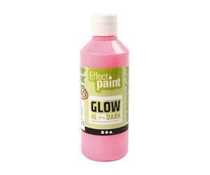 Hobbyartikler - Creativ Company Glow in the Dark Paint - Light red 250ml - 34934