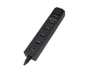 USB-hub - LogiLink USB 2.0 hub 7-port with On/Off switch USB-hub - 7 porter - UA0124