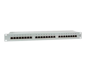 Tilbehør - LogiLink Cat.6 Patch Panel 24 ports shielded 19 inch rack mount light grey - NP0053