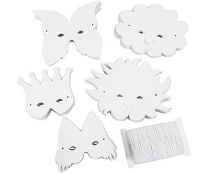 Arts & Crafts - Tilbehør - Creativ Company Fantasy masks White 100pcs. - 59261