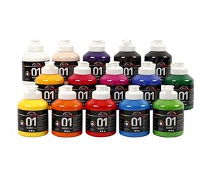 Hobbyartikler - Creativ Company A-Color - Acrylic Paint - Glossy - 15 x 500ml - 32000