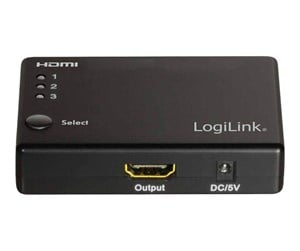 Videosplitter - LogiLink HDMI switch 3x1-Port 1080p/60 Hz HDCP CEC RC - HD0042