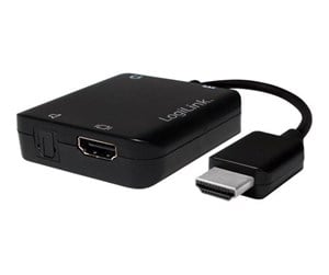 Kabelordner/Kabelstrømpe - LogiLink HDMI audio extractor A/M to A/F+3.5mm/F+ODT 2CH/5.1CH black 0.1 m - CV0106