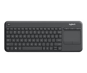 Tastatur - Logitech K400 Plus Ergonomic Wireless Touch - Tastatur - Spansk - Svart - 920-007137