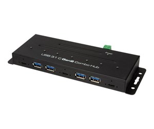 USB-hub - LogiLink USB-C 3.2 Gen 2 7-port combo hub industrial level USB-hub - 7 porter - Svart - UA0319