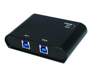 USB-hub - LogiLink 2-Port USB 3.0 sharing switch USB-hub - 2 porter - Svart - UA0216