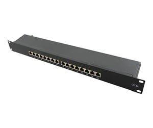 Tilbehør - LogiLink Cat.6A Patch Panel 16 ports shielded 19 inch rack mount black - NP0076