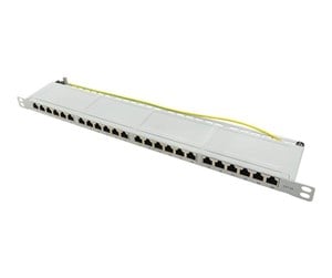 Tilbehør - LogiLink Cat.6A Patch Panel 24 ports shielded 19 inch rack mount only 0.5U light grey - NP0062