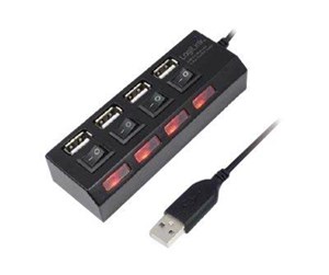 USB-hub - LogiLink USB 2.0 HUB 4-port with ON/OFF switch USB-hub - 4 porter - UA0128