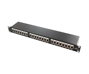 Tilbehør - LogiLink Cat.6A Patch Panel 24 ports shielded 19 inch rack mount black - NP0061